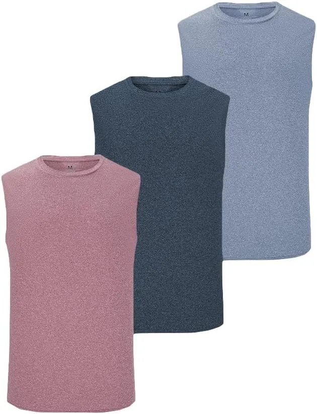 3 Pack Men's Workout Tank Top Dry Workout Sleeveless T-Shirt