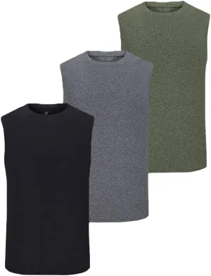 3 Pack Men's Workout Tank Top Dry Workout Sleeveless T-Shirt