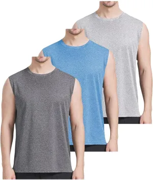 3 Pack Men's Workout Tank Top Dry Workout Sleeveless T-Shirt