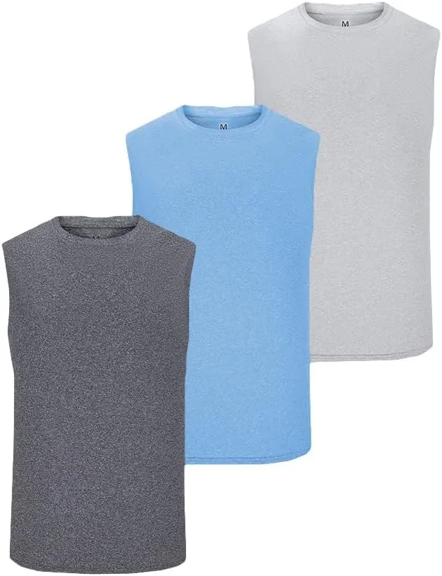 3 Pack Men's Workout Tank Top Dry Workout Sleeveless T-Shirt
