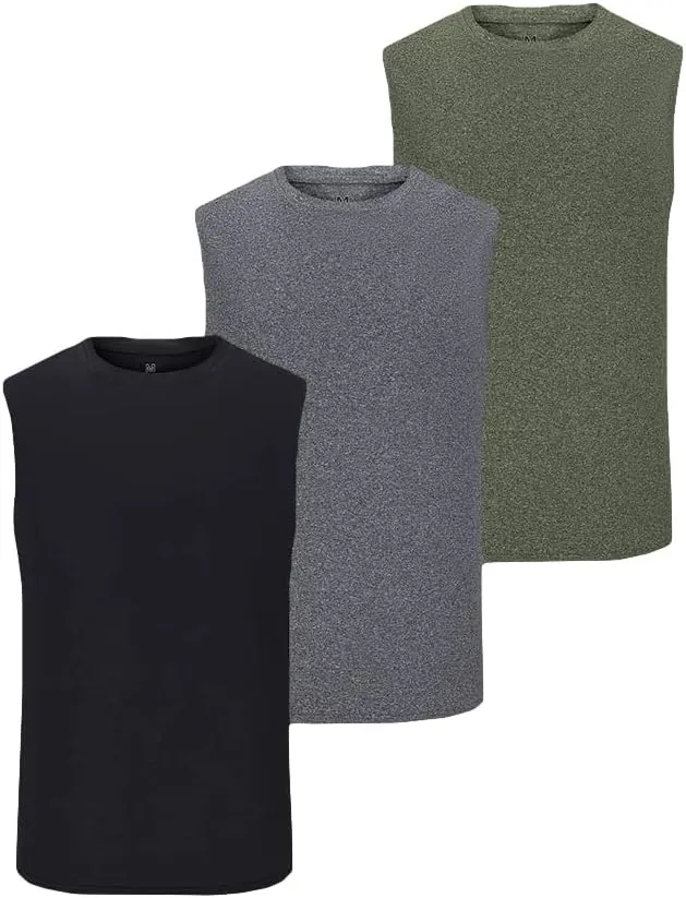 3 Pack Men's Workout Tank Top Dry Workout Sleeveless T-Shirt