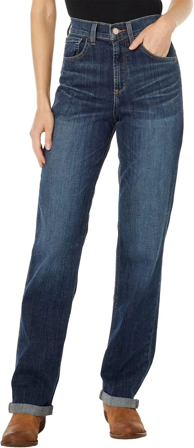 Ariat Women's High Rise Bridle Slim Straight Leg Jeans