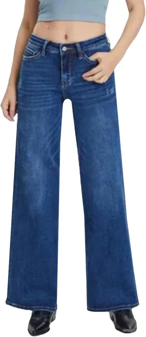 Baggy Jeans for Women High Waisted Wide Leg Y2k Pants Stretchy Plus Size Casual Sweatpants Jean with Pockets