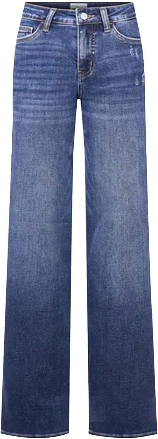 Baggy Jeans for Women High Waisted Wide Leg Y2k Pants Stretchy Plus Size Casual Sweatpants Jean with Pockets