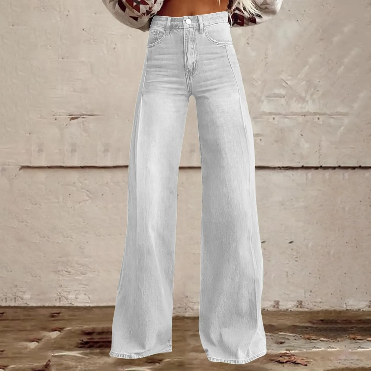 Baggy Jeans for Women Summer Wide Leg Vintage Pant Denim 90s Y2K Streetwear High Waisted Straight Pants with Pockets