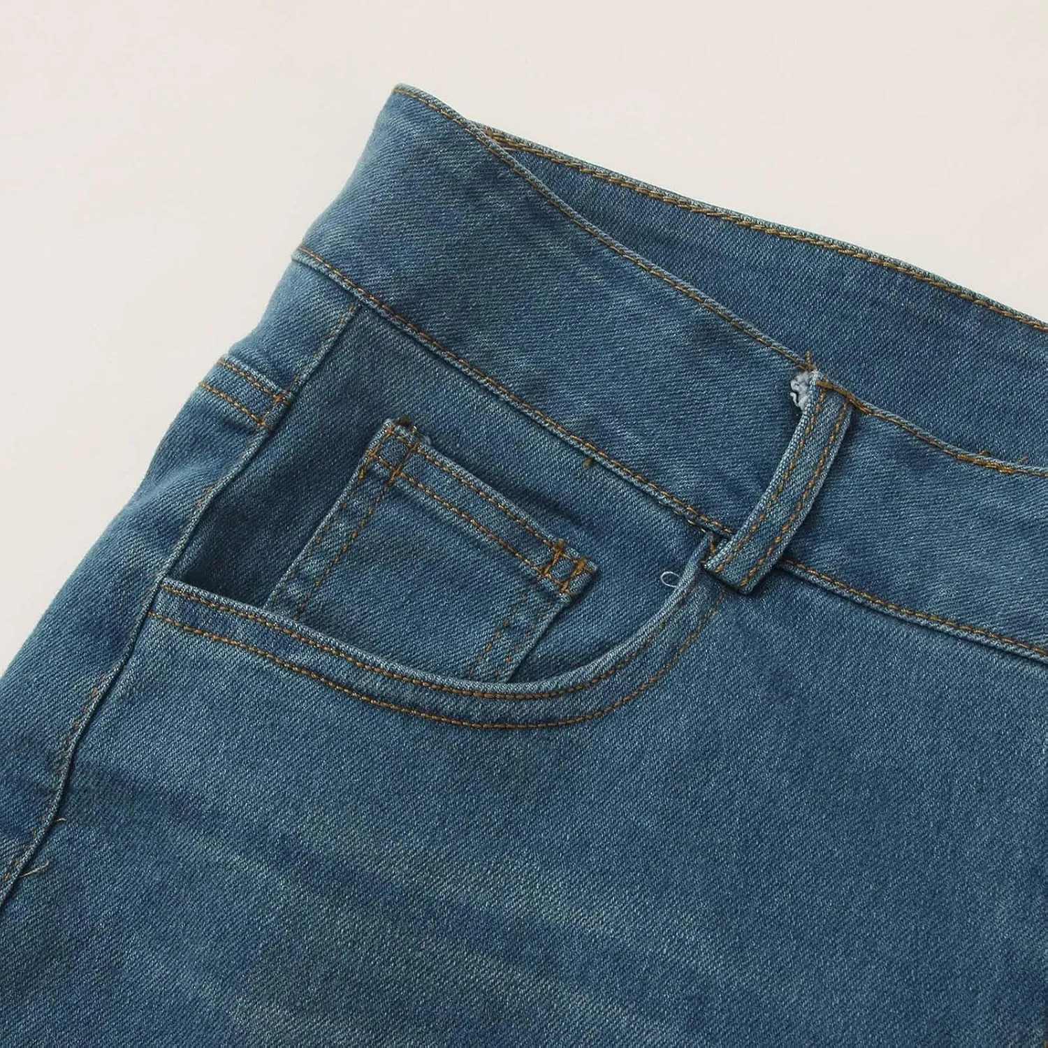 Baggy Sweatpant Jeans for Women Casual High Waisted Slim Fit Denim Pants Tummy Control Bootcut Boyfriends Jeans