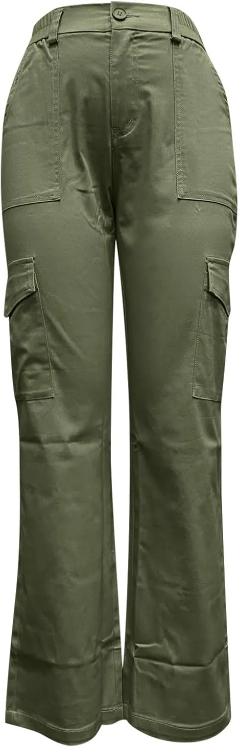 Cargo Pants for Women Straight Leg Full Length Work Pants Lightweight Casual Pants Loose Outdoor Hiking Trouser