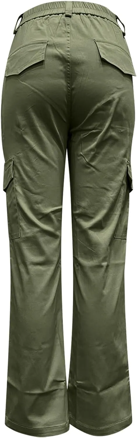 Cargo Pants for Women Straight Leg Full Length Work Pants Lightweight Casual Pants Loose Outdoor Hiking Trouser