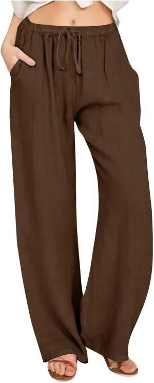 Casual Solid Sweatpants for Women High Waisted Long Pants Active Joggers Pants Baggy Lounge Bottoms Wide Leg Pants
