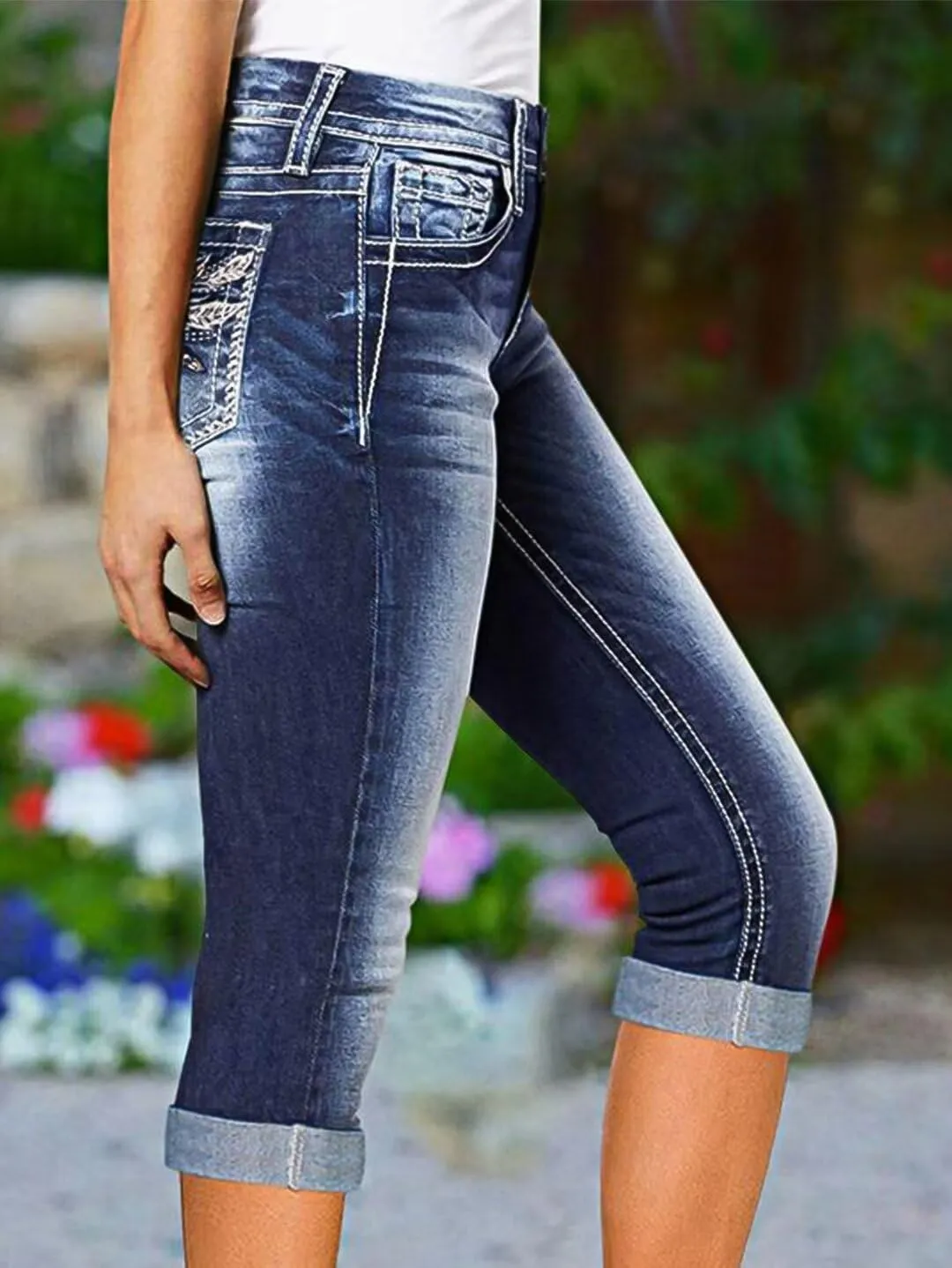 Flamingals Low Waisted Straight Leg Jeans for Women Stretchy Vinatge Skinny Jeggings