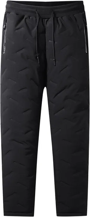 Fleece Lined Snow Pants Sherpa Lined Sweatpants Winter Thicken Fleece Pants Outdoor Joggers for Men Women