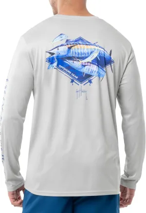 Guy Harvey Men's Long Sleeve Performance T-Shirt with UPF 30  Sun Protection
