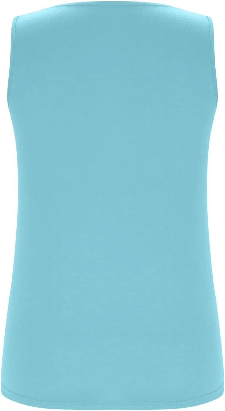 HGps8w Dressy V Neck Tank Tops for Women Casual 2025 Summer Sleeveless T-Shirt Loose Button Front Tunic Blouse