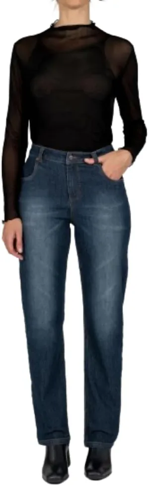 HUE Women's Mid-Rise Straight Leg Jeans