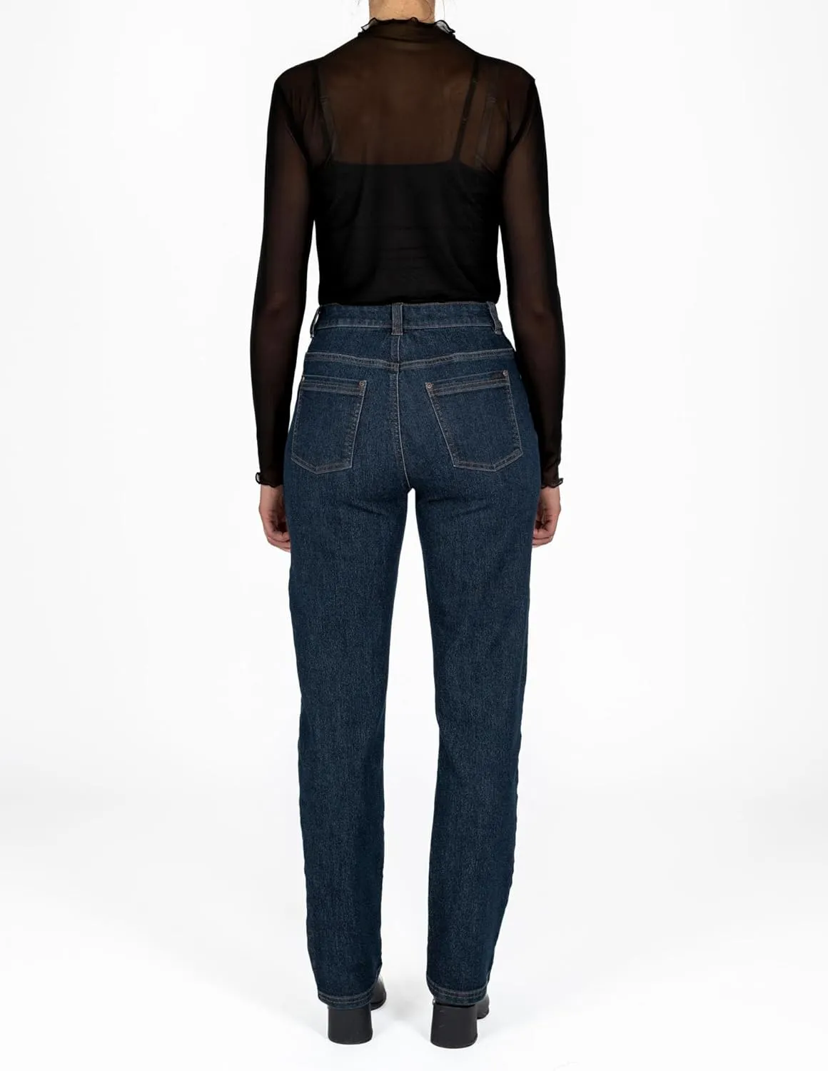 HUE Women's Mid-Rise Straight Leg Jeans