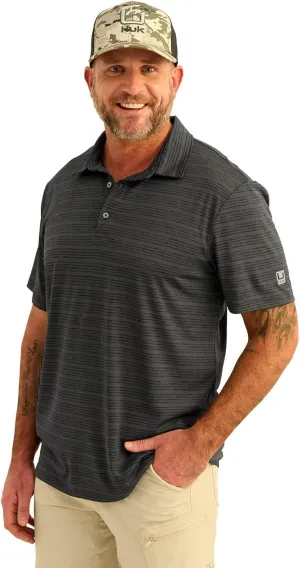 HUK Men's Pursuit Pattern, Performance Short Sleeve Polo Shirt