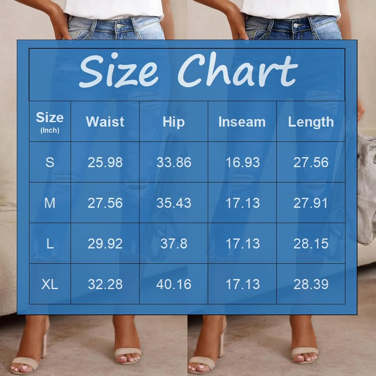 Jean Capris for Women Stretchy High Waisted Ripped Skinny Cropped Jeans Distressed Light Wash Denim Capri Leggings