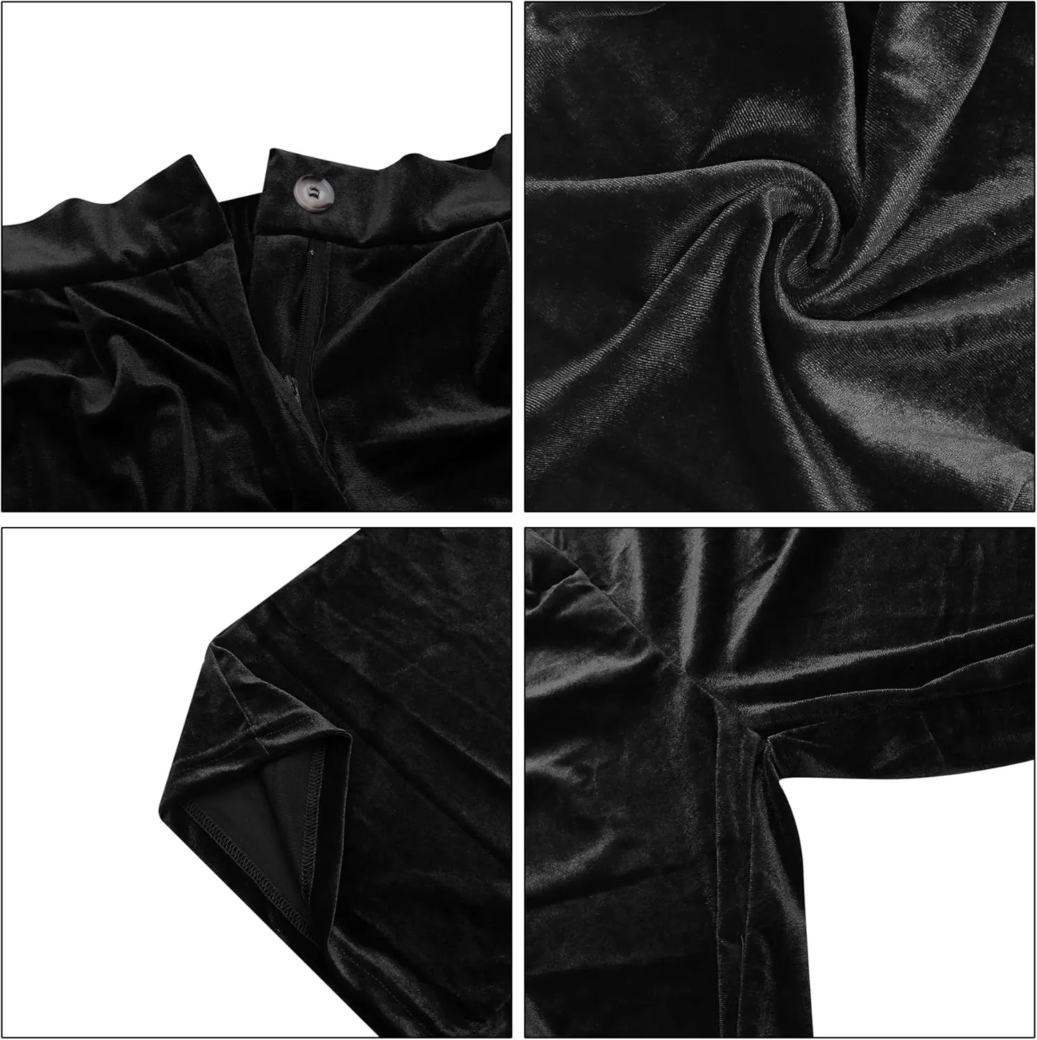 JUMISEE Women’s Velvet Wide Leg Pants Elastic High Waisted Palazzo Pants Business Work Casual Trousers with Pockets