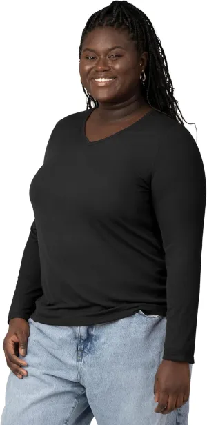 Kindred Bravely Ribbed Bamboo Maternity V-Neck T-Shirt, Long Sleeve