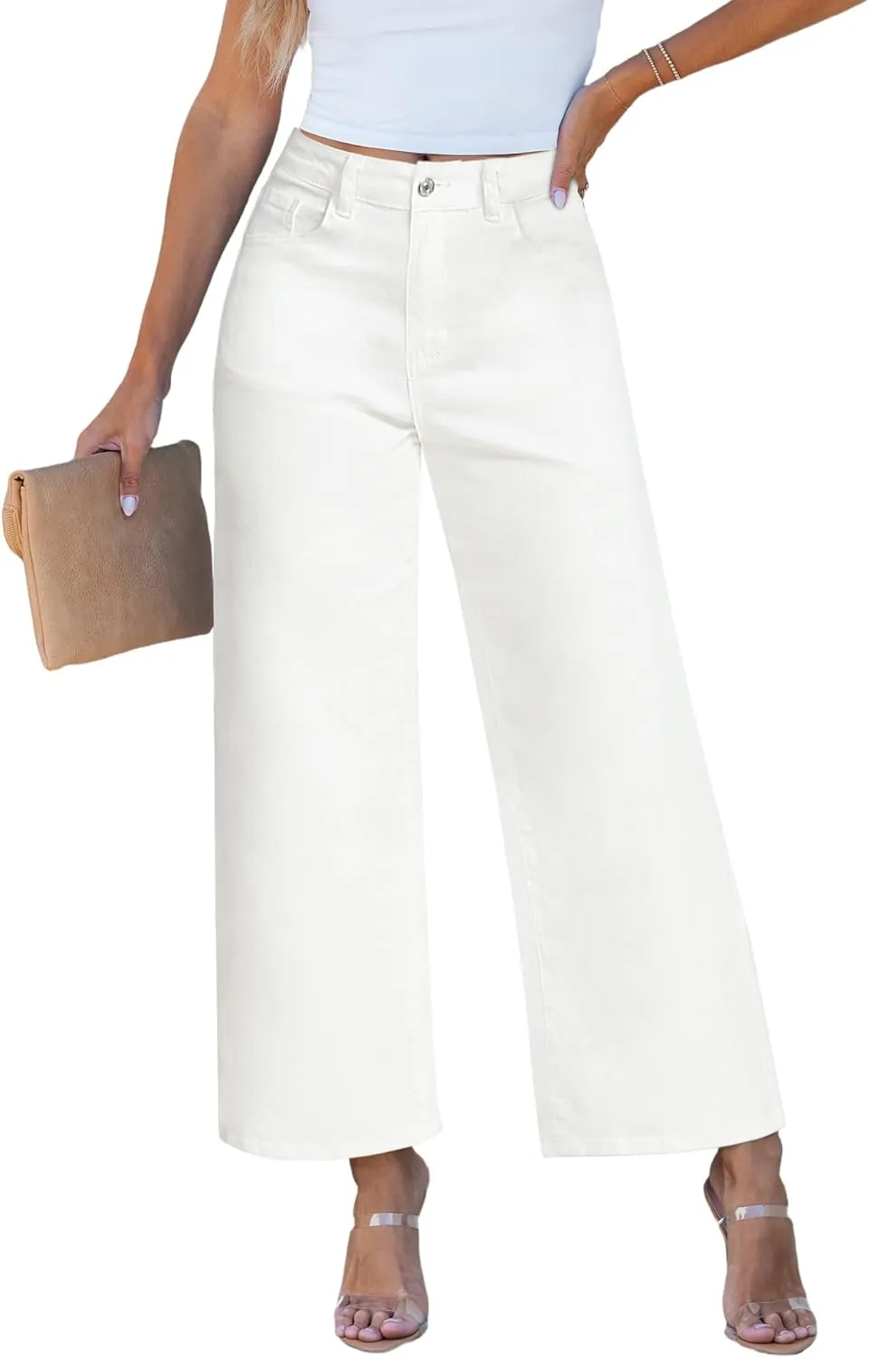 luvamia Wide Leg Jeans for Women High Waisted Relaxed Fit Trendy Stretchy Denim Pants Ankle Trouser Jeans with Pockets