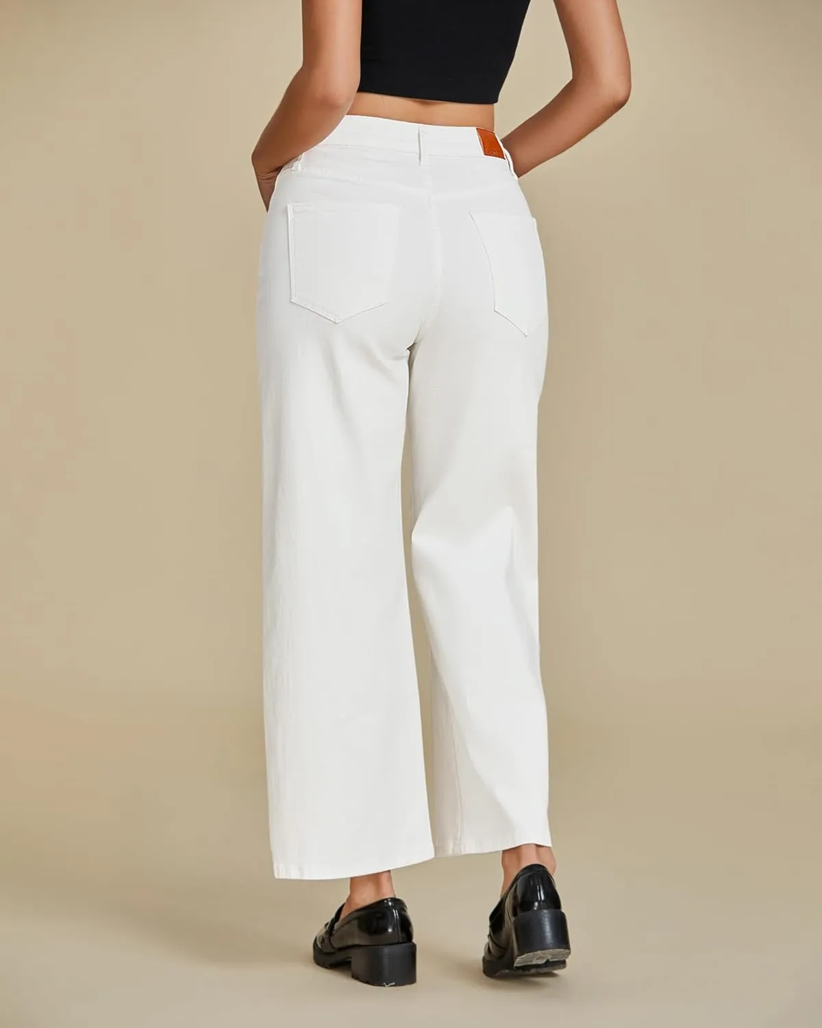 luvamia Wide Leg Jeans for Women High Waisted Relaxed Fit Trendy Stretchy Denim Pants Ankle Trouser Jeans with Pockets