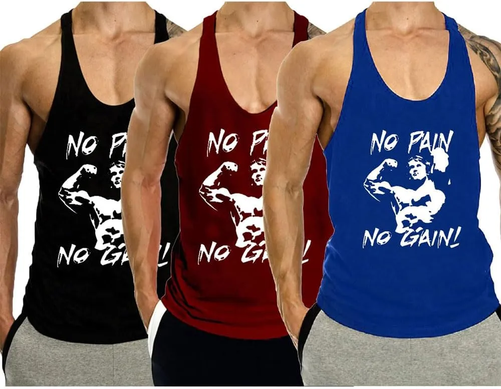 Men’s 3 Pack Tank Tops Workout Gym Muscle Shirt Y-Back Fitness Bodybuilding Sleeveless T Shirt