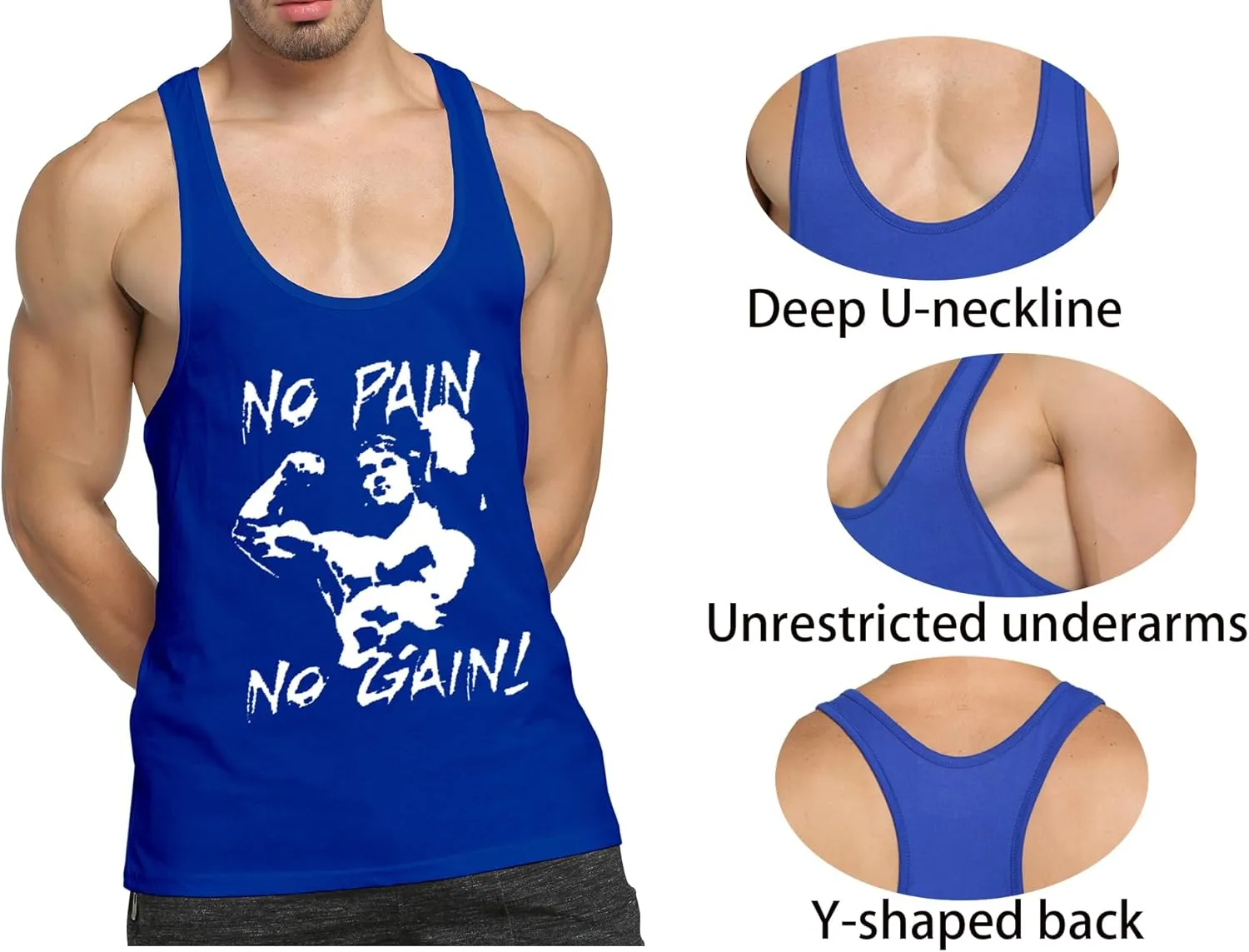 Men’s 3 Pack Tank Tops Workout Gym Muscle Shirt Y-Back Fitness Bodybuilding Sleeveless T Shirt