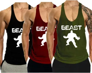 Men’s 3 Pack Tank Tops Workout Gym Muscle Shirt Y-Back Fitness Bodybuilding Sleeveless T Shirt