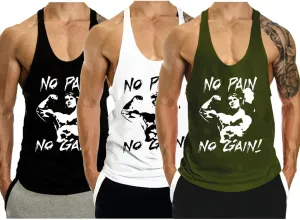 Men’s 3 Pack Tank Tops Workout Gym Muscle Shirt Y-Back Fitness Bodybuilding Sleeveless T Shirt