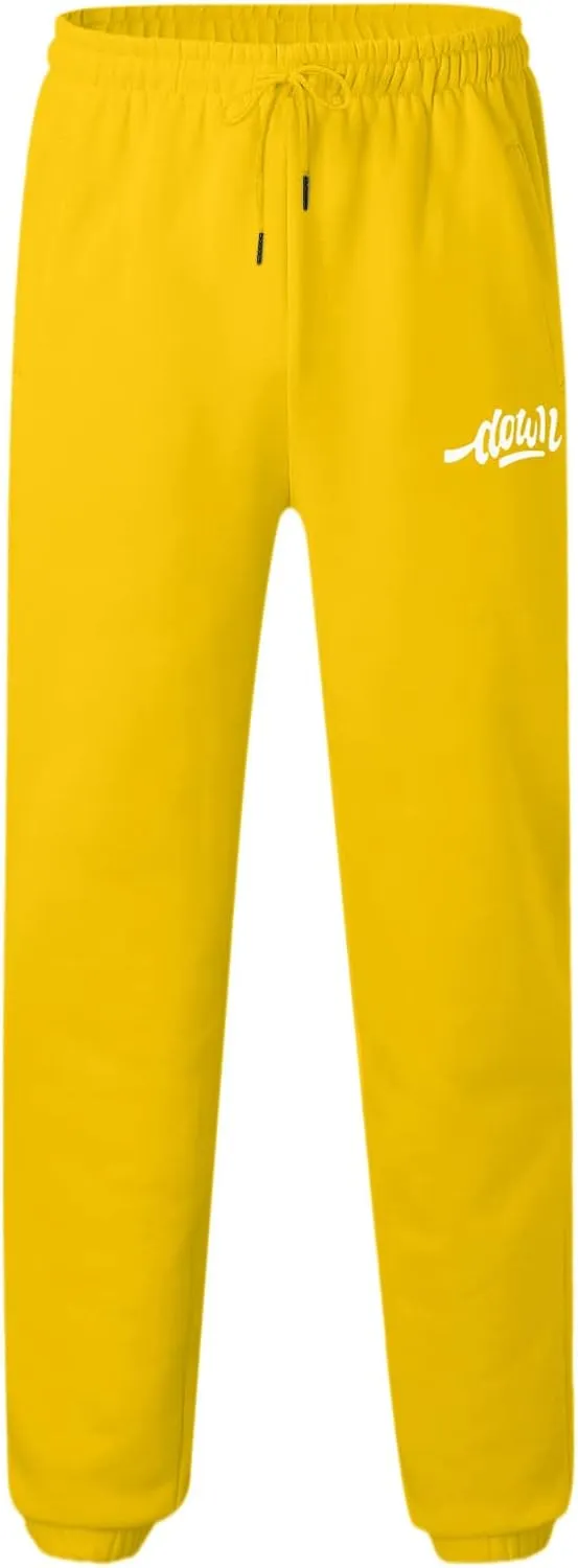 Mens Autumn and Winter High Street Fashion Leisure Loose Sports Running Solid Color Lace Up Pants Sweater Sport