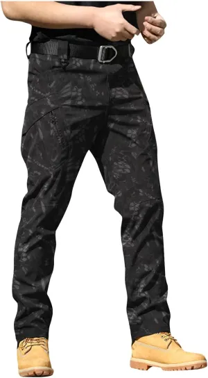 Men's Cargo Pants Multi-Pockets Hiking Pants Comfy Tactical Pants Workout Joggers Baggy Trousers Outdoor Apparel