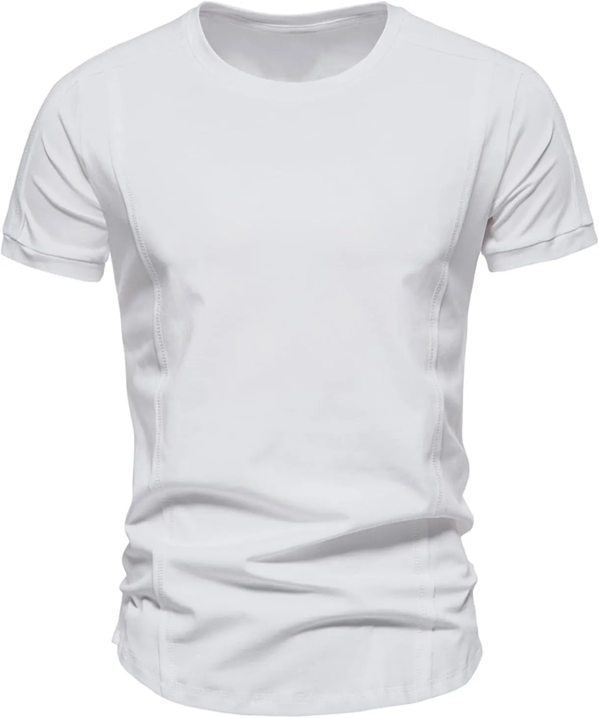 Men's Casual Pullover T Shirts Quick Dry Workout Undershirts Crew Neck Short Sleeve Top Summer Slim Fit Athletic Tops