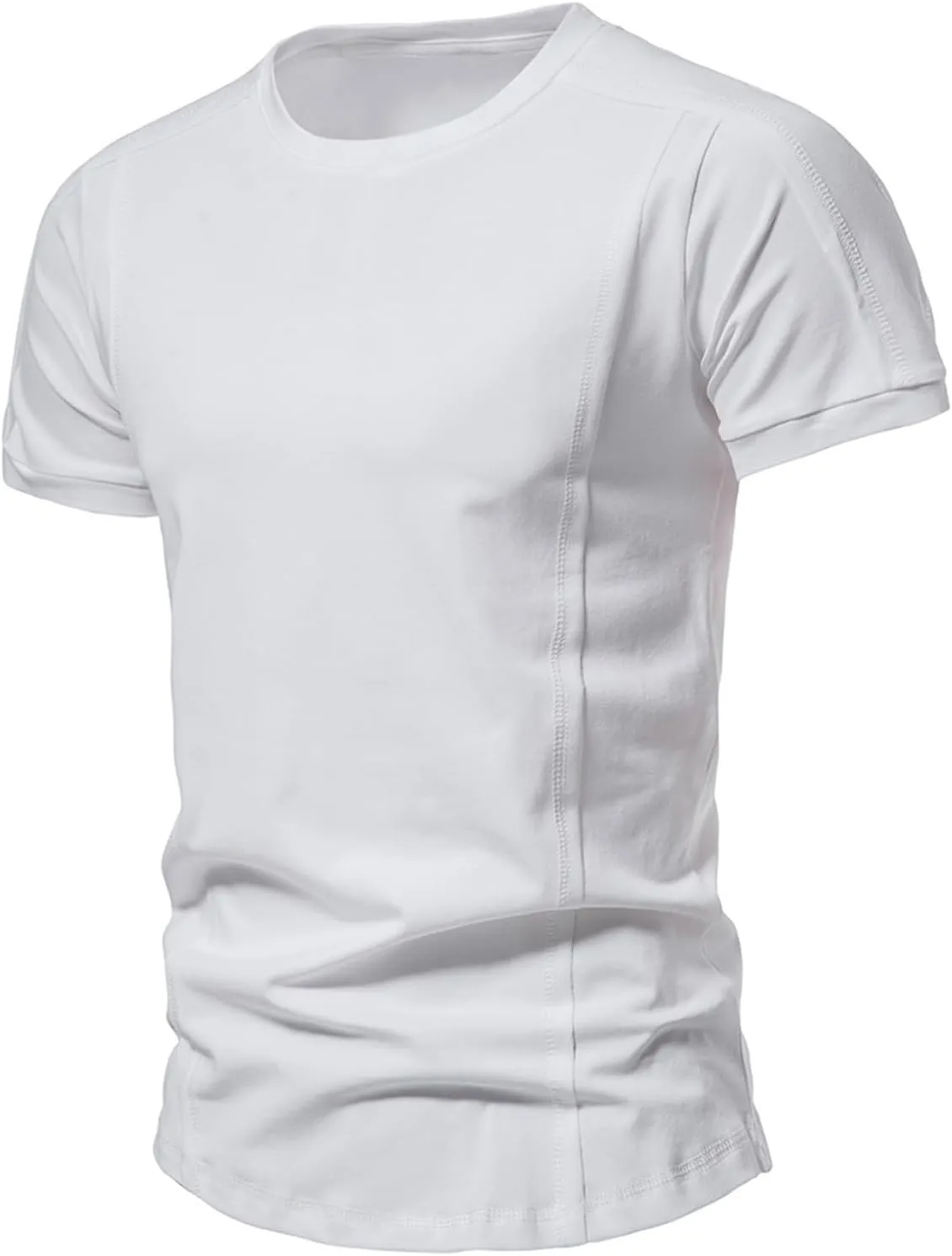 Men's Casual Pullover T Shirts Quick Dry Workout Undershirts Crew Neck Short Sleeve Top Summer Slim Fit Athletic Tops