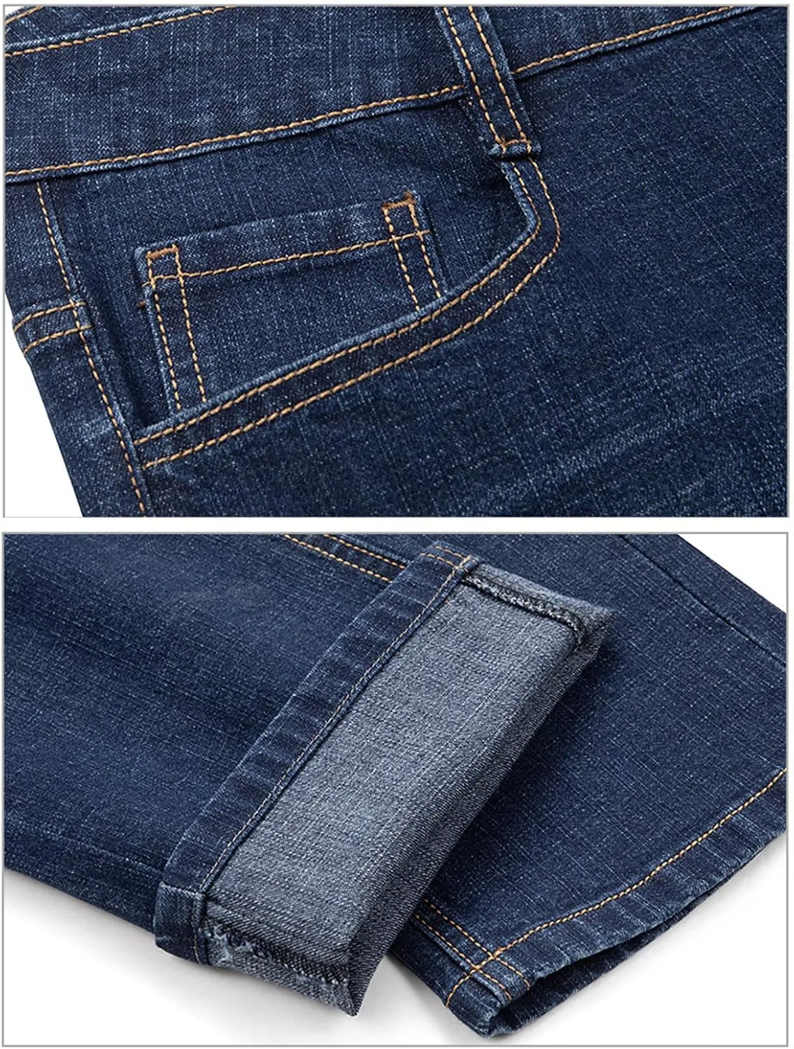 Men's Classic Vintage 5 Pocket Jeans Stretch Slim Fit Straight Leg Denim Pants Casual Relaxed Fit Jean Trousers
