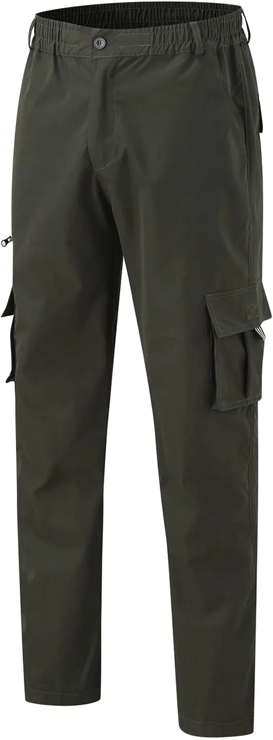 Men's Hiking Cargo Work Pants Hat Multi Woven Pocket Foot Rope Solid Pants Street Cargo Men Athletic Joggers