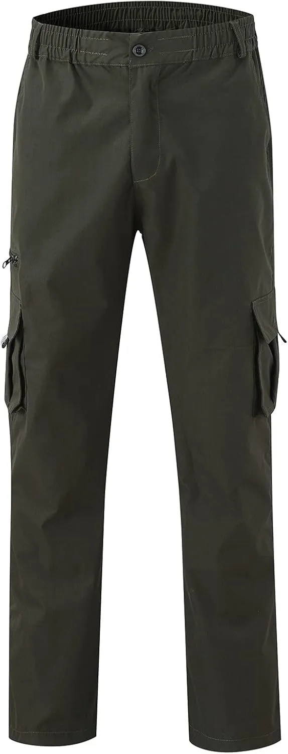 Men's Hiking Cargo Work Pants Hat Multi Woven Pocket Foot Rope Solid Pants Street Cargo Men Athletic Joggers