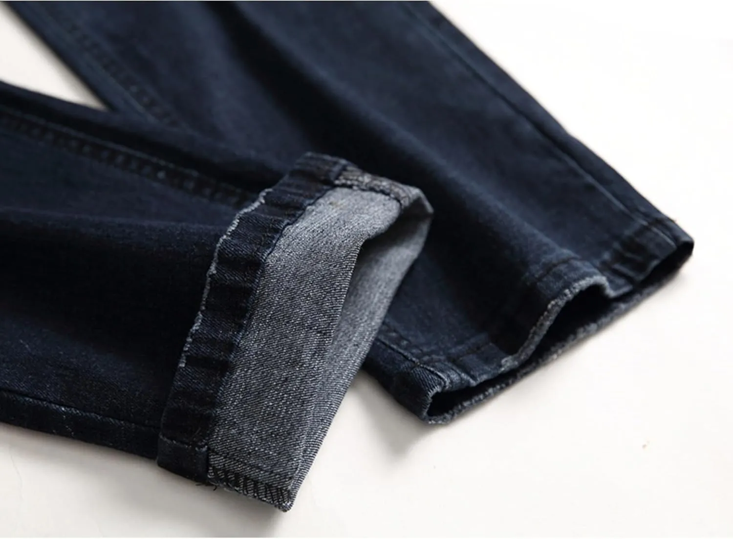 Men's Ripped Straight Leg Moto Jeans Hip Hop Washed Jean Trousers Denim Distressed Slim Fit Denim Pants