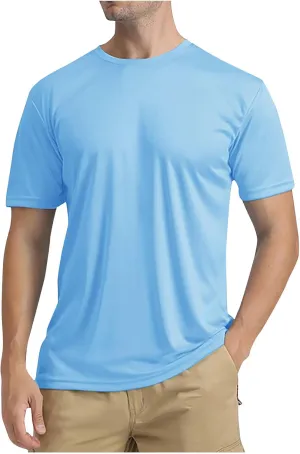 Mens Shirts UPF 50  Sun Protection Shirts Swim SPF Uv Quick Dry Short Sleeve T-Shirt for Athletic Fishing Basic Shirt