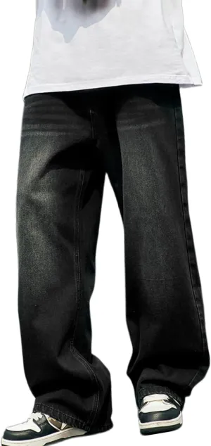 Mens Straight Leg Jeans Y2k Baggy Skater Jeans Joggers Vintage Denim Pants for Men