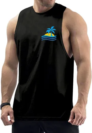 Men's Workout Tank Tops Cotton Gym Cut Off Sleeveless T Shirt Bodybuilding Fitness Muscle Athletic Tank Tops