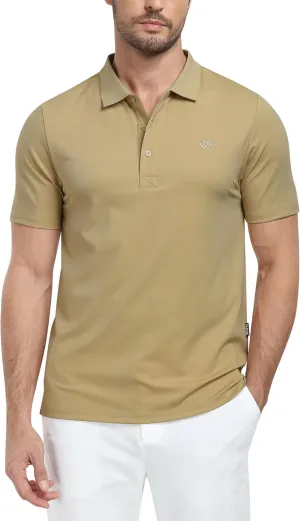 MoFiz Men's Polo Golf Short Sleeve Ultra Soft Comfy Collared T-Shirt Casual Quick Dry Classic Polo Shirt
