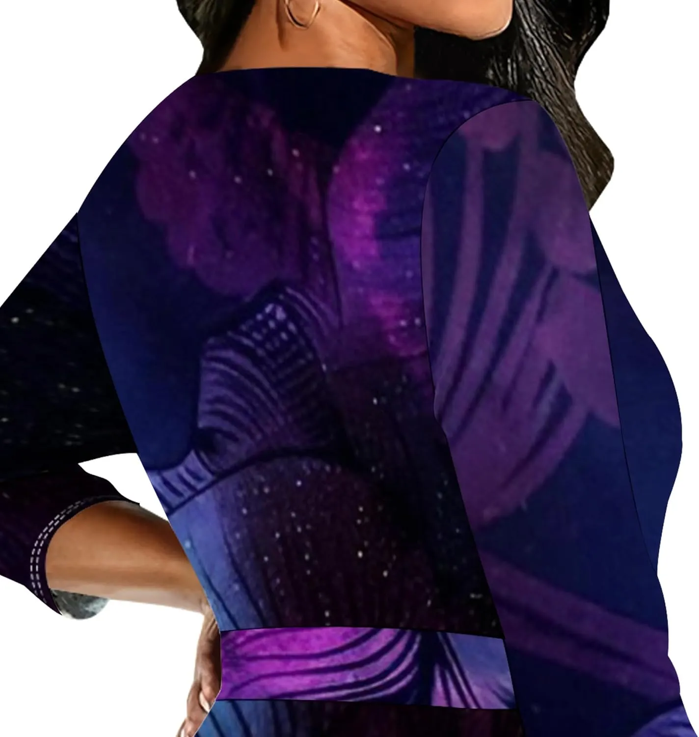 Plus Size Dresses for Curvy Women Sexy Long Sleeve Round Neck Wrap Floor Length Maxi Sundress with Belt Maxi Dress