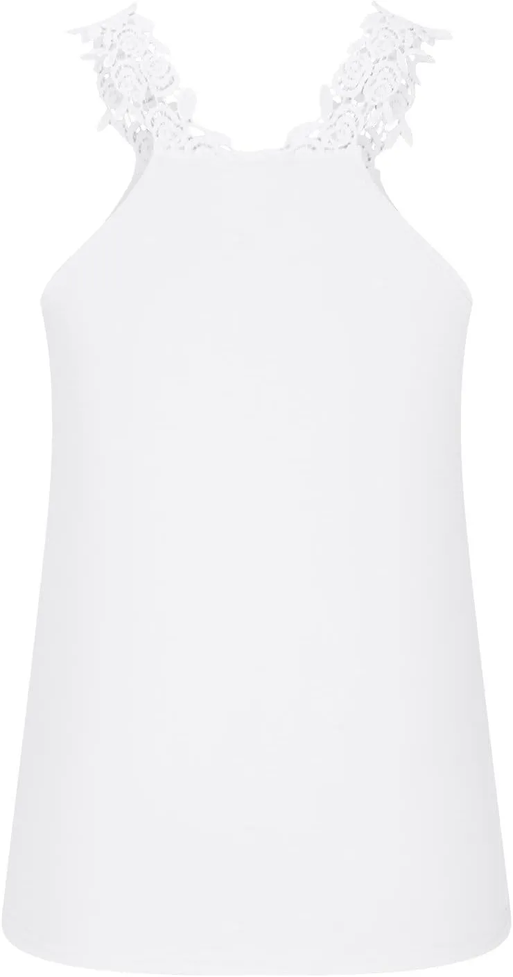 Sexy Lace Crochet Tank Tops for Women 2023 Summer Sleeveless t-Shirt Casual Loose Blouse Trendy