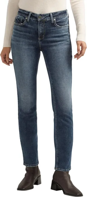 Silver Jeans Co. Women's Elyse Mid Rise Comfort Fit Straight Leg Jeans
