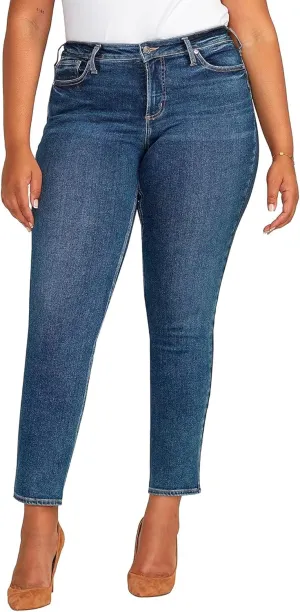 Silver Jeans Co. Women's Plus Size Infinite Fit Mid Rise Straight Leg Jeans