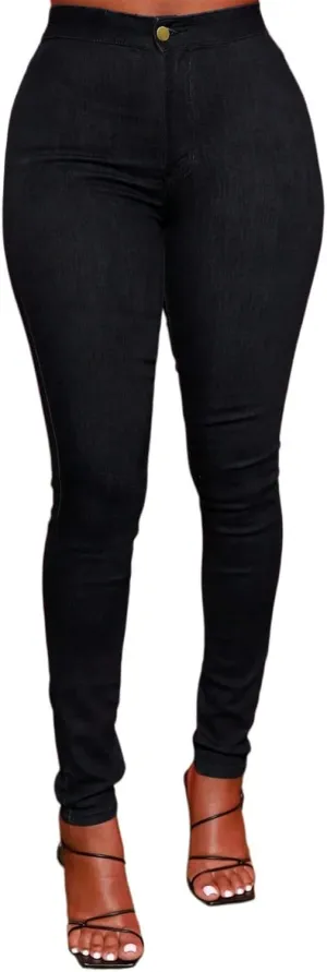 Skinny Jeans for Women Stretchy Curvy High Waisted Butt Lifting Jeans Pull On Denim Jeggings with Pockets
