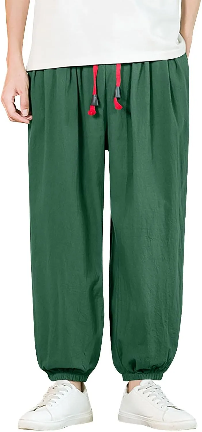 Sweat Pants for Mens Baggy Jogger Pants Loose Fit Straight Leg Elastic Waist Drawstring Gym Lounge Trousers