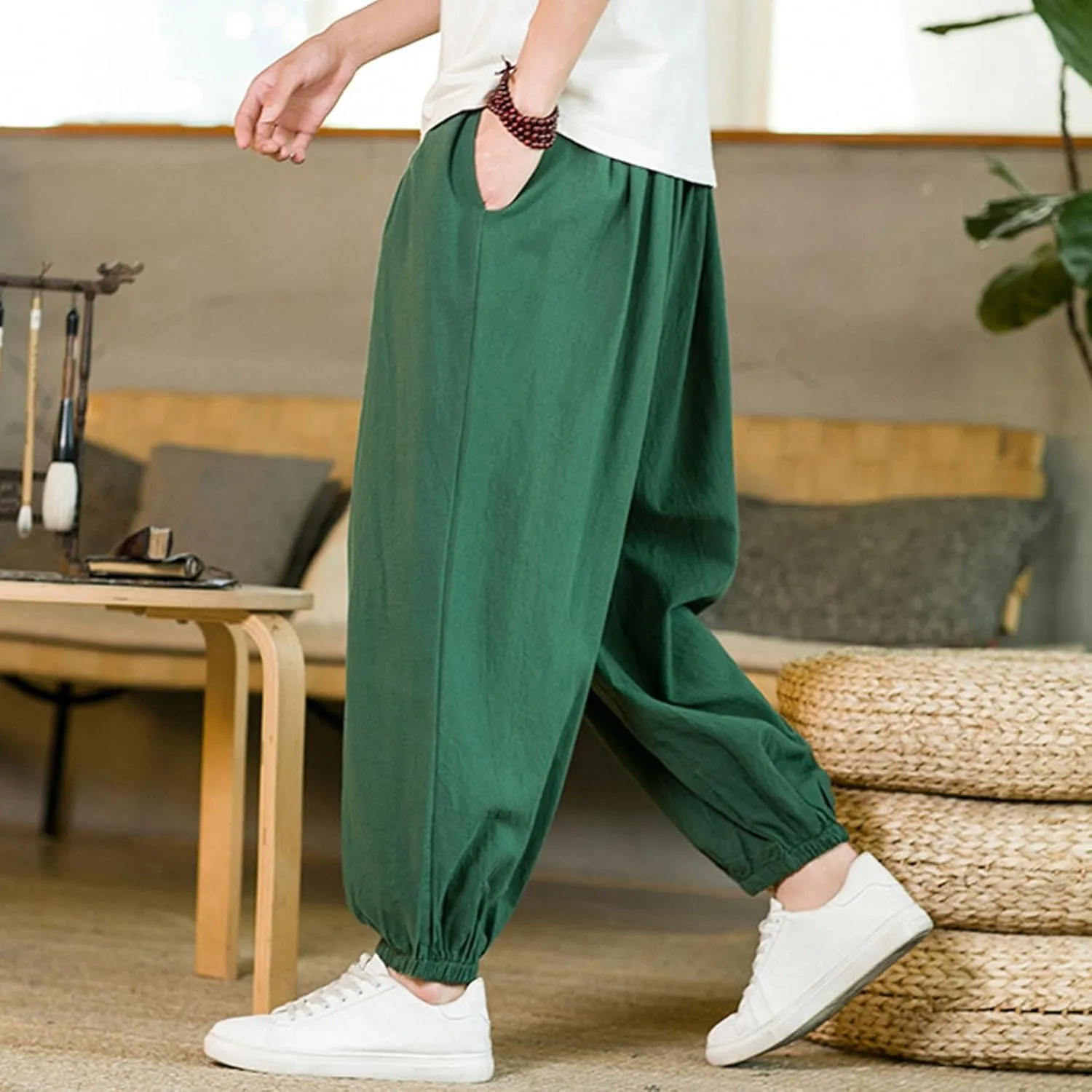Sweat Pants for Mens Baggy Jogger Pants Loose Fit Straight Leg Elastic Waist Drawstring Gym Lounge Trousers