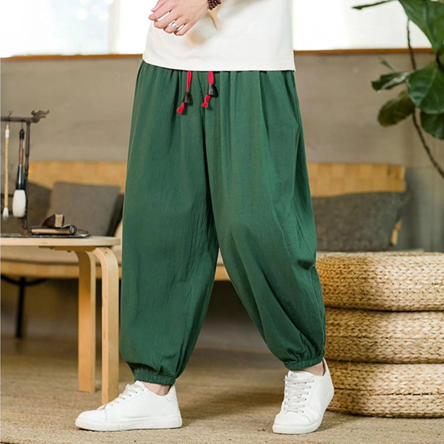 Sweat Pants for Mens Baggy Jogger Pants Loose Fit Straight Leg Elastic Waist Drawstring Gym Lounge Trousers