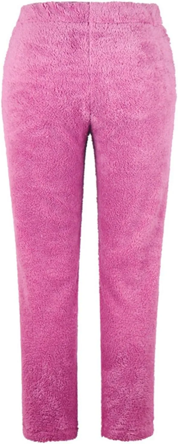 Sweatpants for Women Fuzzy Fleece Lounge Pants Casual Winter Warm Athletic Joggers with Pockets Soft Pajama Pants